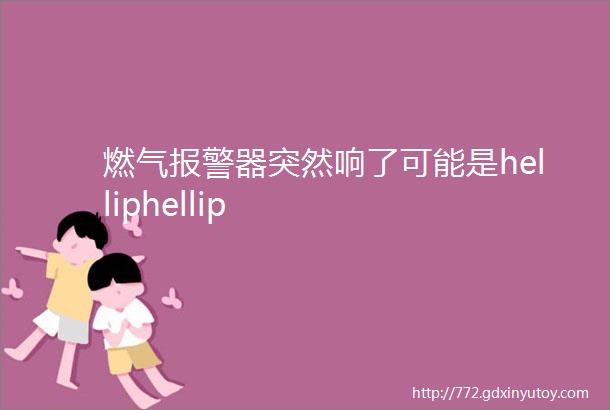 燃气报警器突然响了可能是helliphellip