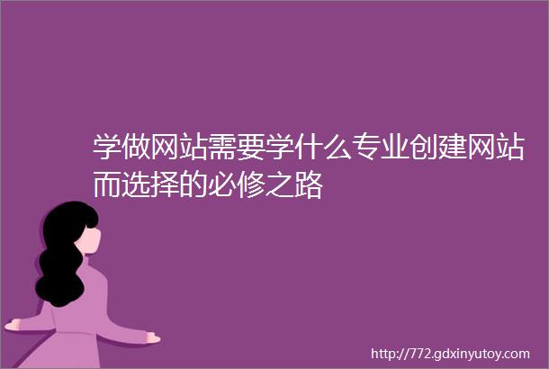 学做网站需要学什么专业创建网站而选择的必修之路