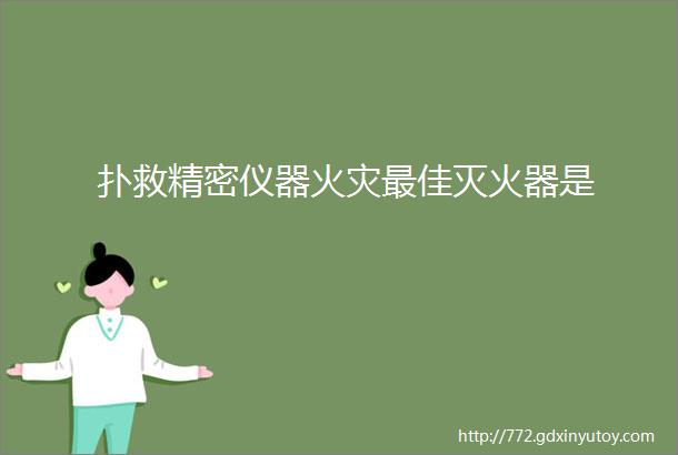 扑救精密仪器火灾最佳灭火器是